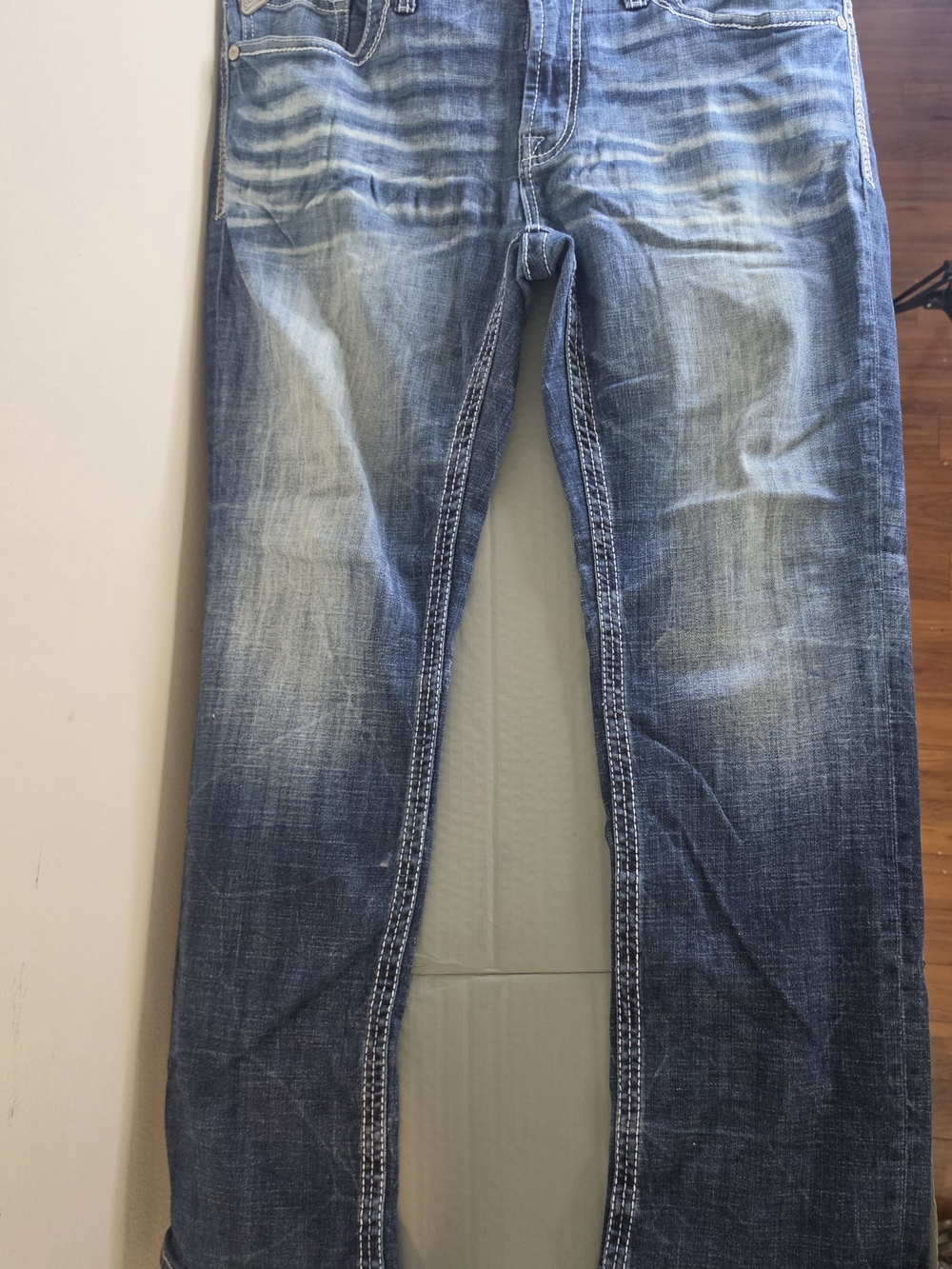 Buckle Faded Blue Straight-Leg Jeans